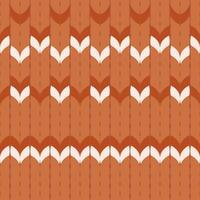 Orange and brown Scandinavian seamless pattern of braided yarn loops with ornament vector