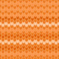 Orange seamless pattern of braided loops of yarn with ornament vector