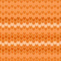 Orange seamless pattern of braided loops of yarn with ornament vector