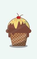 Ilustration vector of Ice Cream Cone. Suitable for ice cream banner product.