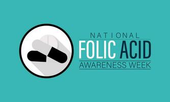 National Folic Acid Awareness Week vector template design.