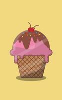 Ilustration vector of Ice Cream Cone. Suitable for ice cream banner product.