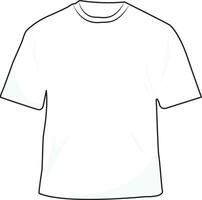 Blank white T-shirt template. White T-shirt vector template mockup isolated on white background.