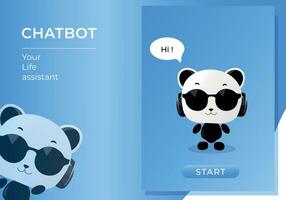 robot conformado chatbot asistente con artificial inteligencia. linda robot vector ilustración