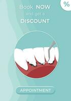 Professional teeth cleaning vector illustration. Discount on teeth cleaning