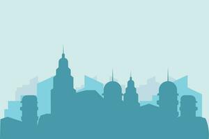 silhouette of the city. Cityscape with buildings. Beautiful City Flat style vector illustration.