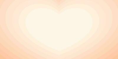 Monochrome Horizontal Background of Heart-Shaped Tunnel with a nice Peach color. Trendy Vector Illustration in Retro 60s, 70s Style.