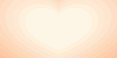 Monochrome Horizontal Background of Heart-Shaped Tunnel with a nice Peach color. Trendy Vector Illustration in Retro 60s, 70s Style.