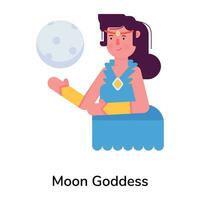 Trendy Moon Goddess vector