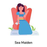 Trendy Sea Maiden vector