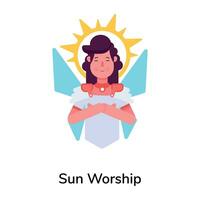 Trendy Sun Worship vector