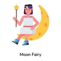 Trendy Moon Fairy vector