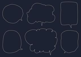 Set speech bubbles. speak chat box or chat vector square and doodle message
