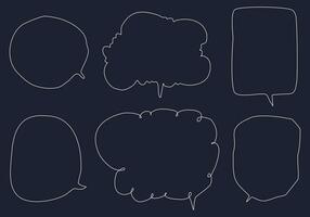 Set speech bubbles. speak chat box or chat vector square and doodle message