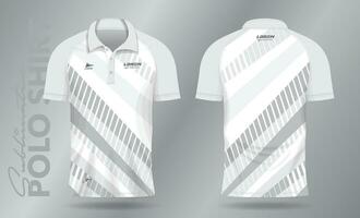 white abstract polo shirt mockup template design for sport uniform in front view and back view vector