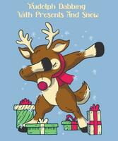 Dabbing Rudolph Christmas vector