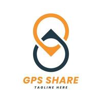 GPS Share Navigation Logo design concept vector