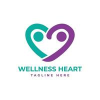 Heart Wellness Logo design modern and minimal concept vector