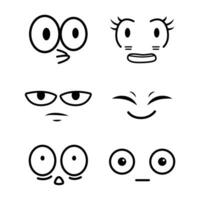 Set of cartoon eyes handdrawn for element, facial expression, face vector