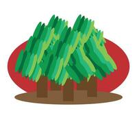 tree and green grass vector