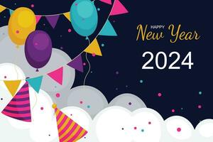 Happy New Year 2024 background. vector