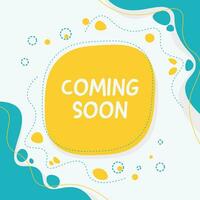 Coming soon banner background with colorful comic style. Vector illustration.