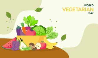 World vegetarian day celebration background vector