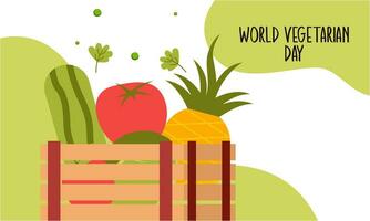 World vegetarian day celebration background vector