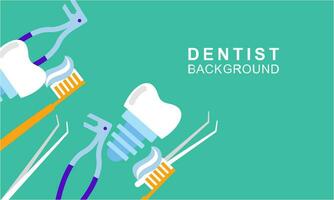 Dentist tools and equipment banner concept vector