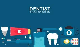 Dentist tools and equipment banner concept vector