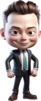 AI generated elon cartoon business man png