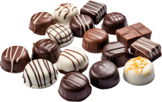 AI generated assortment of chocolate candies png