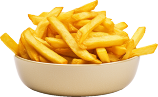 AI generated golden french fries potatoes png