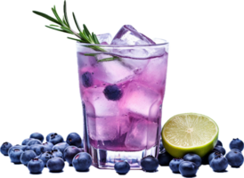 AI generated summer fresh drinks blueberry png