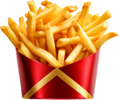 AI generated golden french fries potatoes png