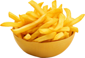 ai généré d'or français frites patates png