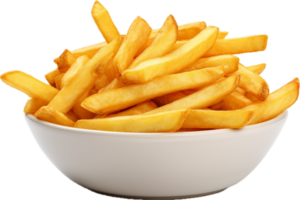 ai gerado dourado francês fritas batatas png