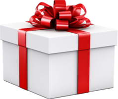 AI generated gift box with red ribbon png