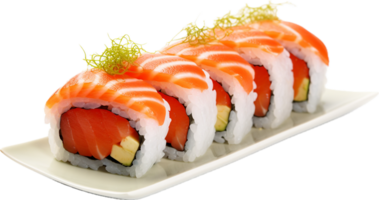 ai gegenereerd Zalm sushi PNG