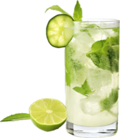 AI generated cocktail with lime and ice png