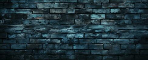 AI generated dark bricks concrete wall background with blue sky photo