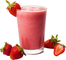 ai gegenereerd aardbei smoothie in een glas PNG