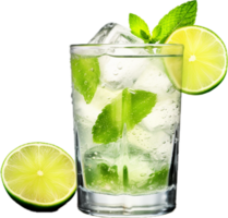 AI generated cocktail with lime and ice png