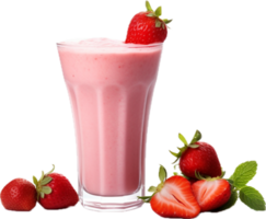 ai généré fraise smoothie dans une verre png