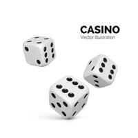 Dice. Casino and betting background. Vector illustration isolated on white