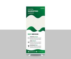 Digital marketing roll up or stand banner template with abstract design vector