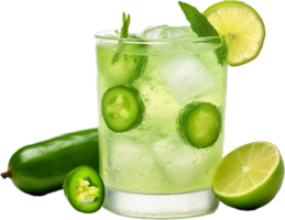 AI generated cocktail with lime and ice png