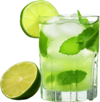 AI generated cocktail with lime and ice png