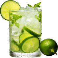 AI generated cocktail with lime and ice png