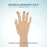 Square World Leprosy Day background with a claw hand in leprosy vector